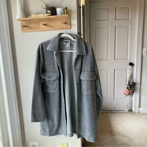 DKNY Soft Gray Fleece Jacket